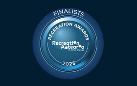 Blue tile with the words Finalist - Recreation Awards 2025